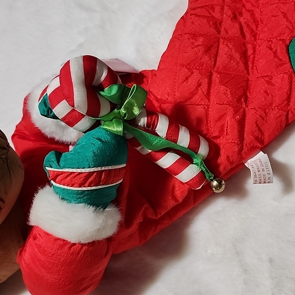 CHRISTMAS STOCKING NEW WITH TAGS  REINDEER / JINGLE BELLS 🔔 - Picture 3 of 9